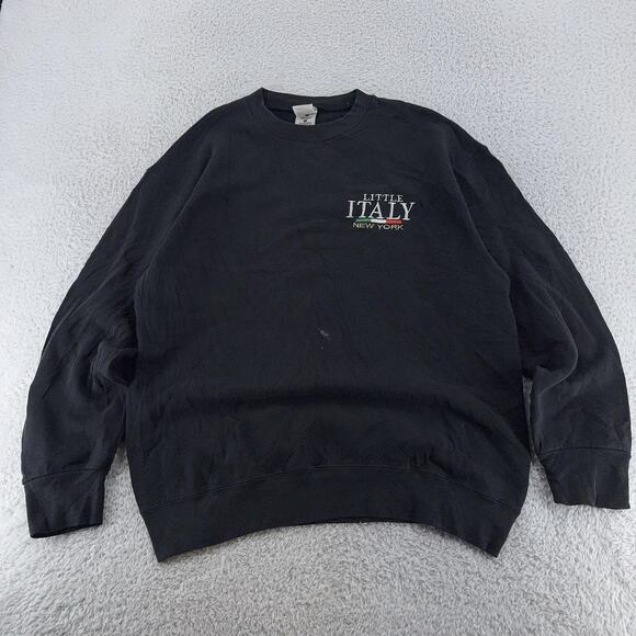 Little Italy New York Sweatshirt Mens Large Crewneck Embroidered Pullover NYC - Picture 2 of 8